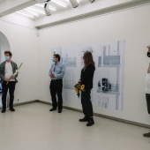 Un momento della presentazione della mostra Cronostasi di Gianfranco Ferraro & Chiara Panariti, presso la Kaunas Photography Gallery. © Karolina Krinickaité / KAARA Fotografia.